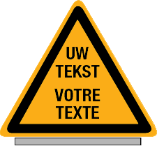 Gevarendriehoek "Eigen Tekst" (Aluminium)