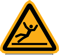 Gevarendriehoek met pictogram waarschuwing "Uitglijden" (Aluminium)