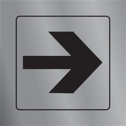 Dubbelzijdig aluminium bord met pictogram voor het aanduiden van de richting van de uitgang