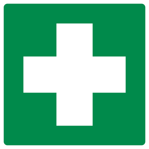 Dubbelzijdig bord met pictogram EHBO