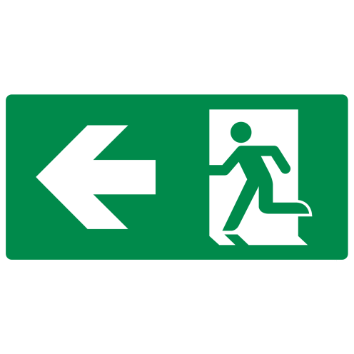 Dubbelzijdig forex bord met pictogram nooduitgang links / rechts ISO 7010