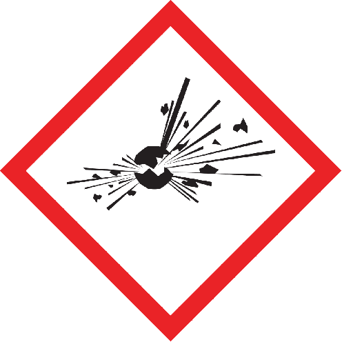 Ruitvorm sticker met pictogram "Explosieve Stoffen" - GHS 01