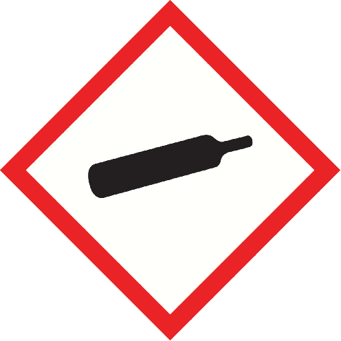 Ruitvorm sticker met pictogram "Gashouder onder druk" - GHS 04