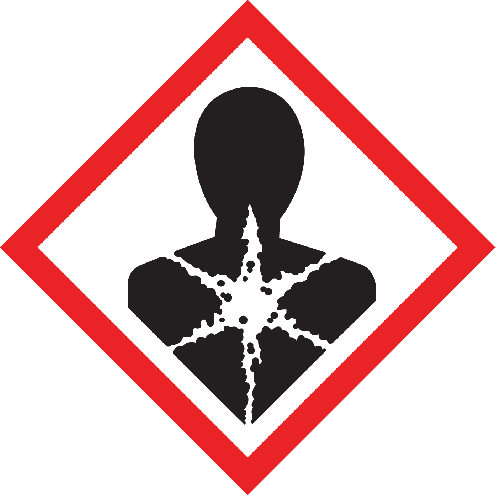 Ruitvorm sticker met pictogram "Gezondheidsgevaar" - GHS 08