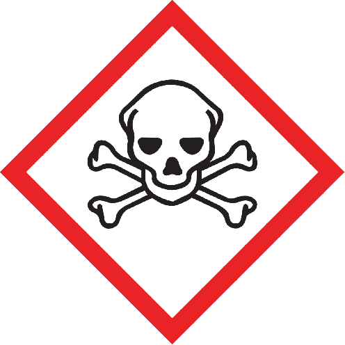 Ruitvorm sticker met pictogram "Giftige Stoffen" - GHS 06