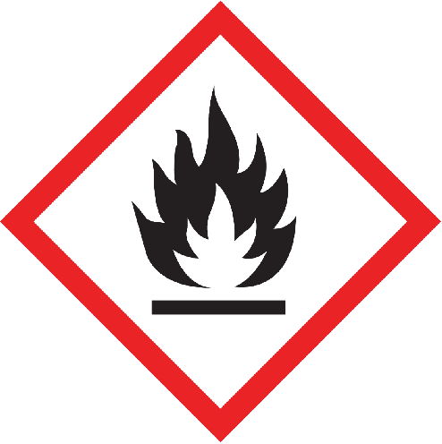 Ruitvorm sticker met pictogram "Ontvlambare Stoffen" - GHS 02