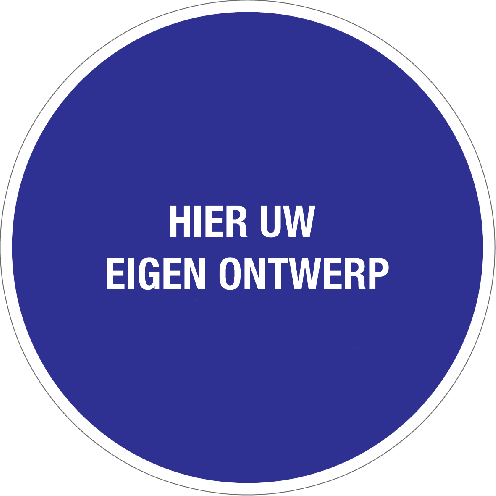 Gebodsbord met Eigen Tekst - blauwe bord met witte tekst