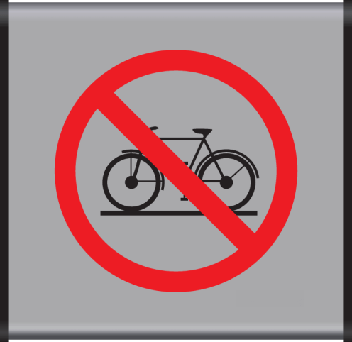 Aluminium geprofileerd bord met pictogram Verboden fietsen te plaatsen