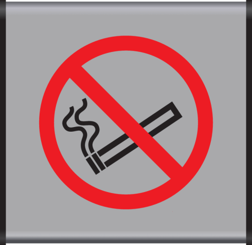 Aluminium geprofileerd bord met pictogram Roken Verboden ISO7010 - P002