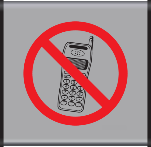 Aluminium geprofileerd bord met pictogram Mobiele telefoon verboden