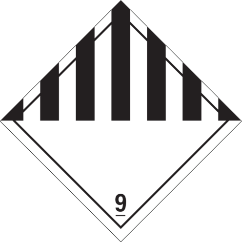 Gevaarsetiket Diverse Gevaarlijke Stoffen 9 - sticker - ADR, ADN, IMO, IMDG, RID en IATA