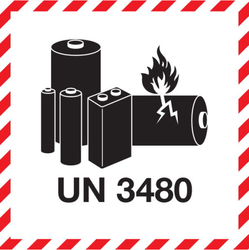 Gevaarsetiket voor Lithium Ion Batterijen UN 3480 - Sticker Label IATA