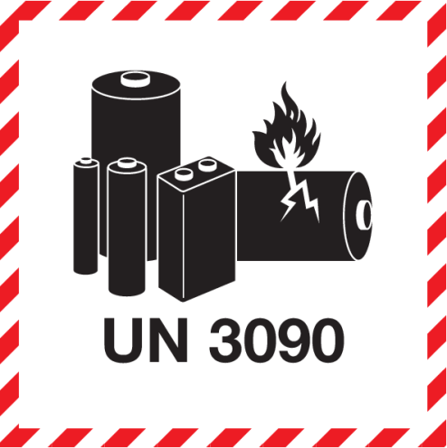 Gevaarsetiket voor Lithium Metaal Batterijen UN 3090 - Sticker Label IATA