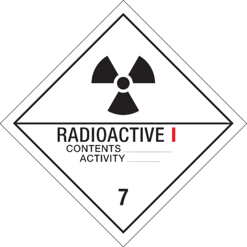 Gevaarsetiket Radioactieve Stoffen 7A - sticker - ADR, ADN, IMO, IMDG, RID en IATA