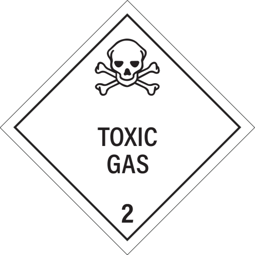 Gevaarsetiket Toxic Gas 2.3 - sticker - ADR, ADN, IMO, IMDG, RID en IATA