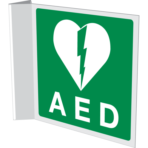 Haaks bord met pictogram AED - KB 21-4-2007