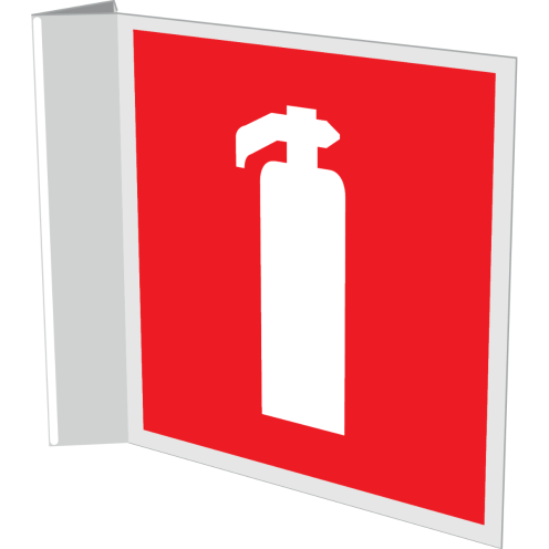 Haaks bord van een pictogram van een brandblusser