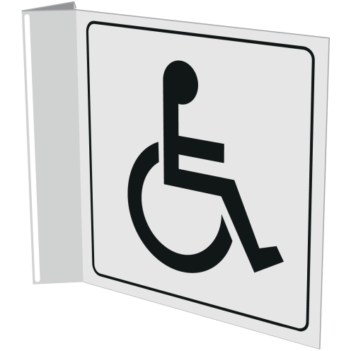 Haaks bord met pictogram voor ruimte mindervalide