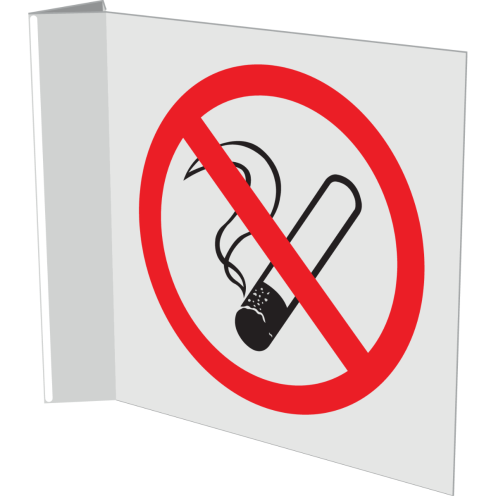 Haaks bord met pictogram Roken verboden
