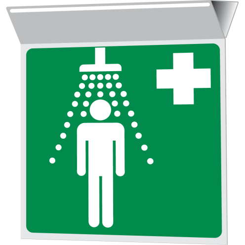 Haaks bord plafond nooddouche