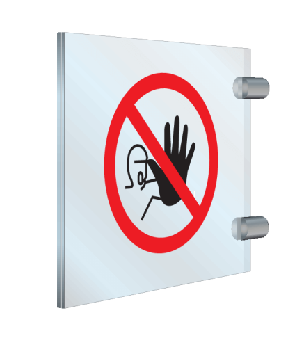 Plexiglas haaks dubbelzijdig bord Verboden toegang voor onbevoegden