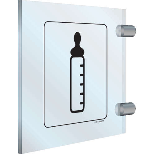 Dubbelzijdig plexiglas haaks bord voor het aanduiden van een voedingsruimte