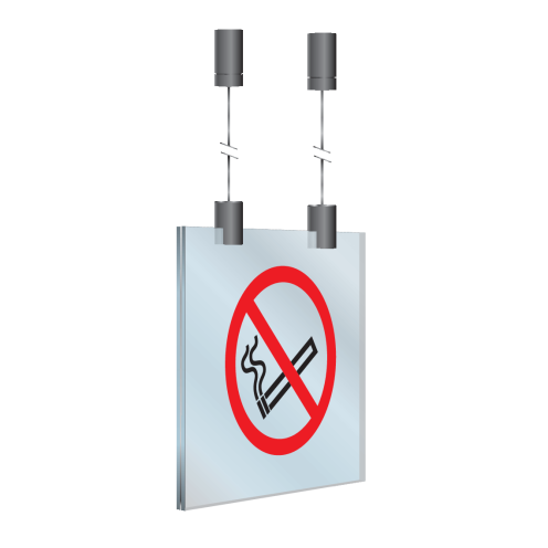 Plexiglas hangend bord met pictogram Roken verboden ISO7010 - P002