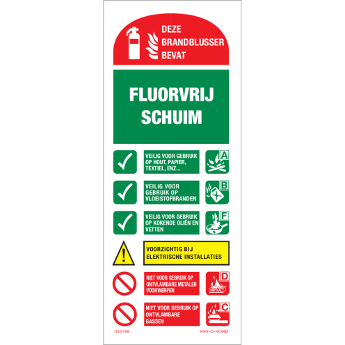 Identificatiebord schuimblusser fluorvrij