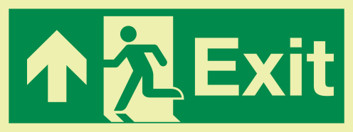 Fotoluminescerende IMO sticker nooduitgang rechtdoor