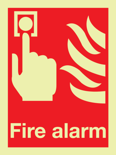 IMO Sign and text fire alarm