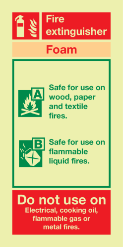 IMO Sign Fire Extinguisher foam