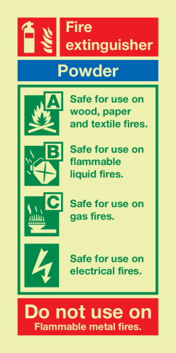 IMO Sign Fire Extinguisher powder 
