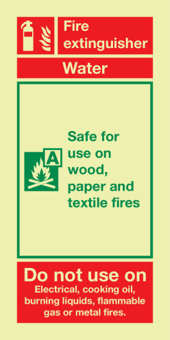IMO Sign Fire Extinguisher water 
