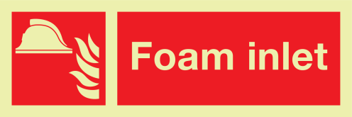 IMO Sign and text Foam Inlet