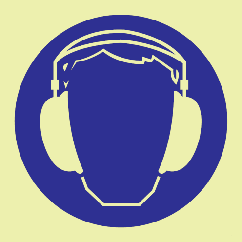 Fotoluminescerende sticker met IMO Sign Ear Protection