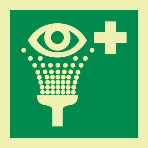 Fotoluminescerende sticker met IMO pictogram oogdouche