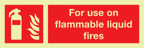 IMO Sign for use on flammable liquid fires
