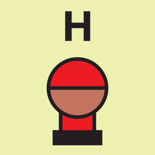 IMO Sign fixed Halon extinguishing bottle in protected area