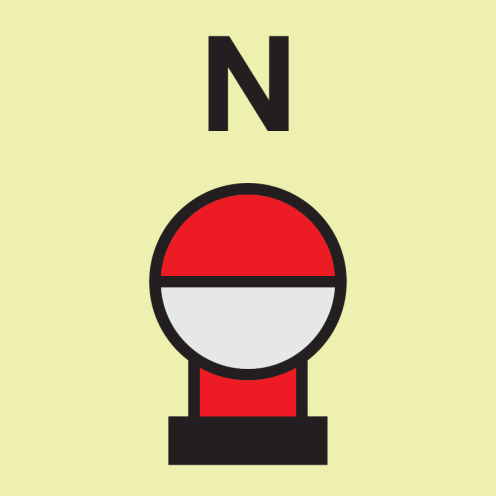 IMO Sign fixed Nitrogen extinguishing bottle in protected area