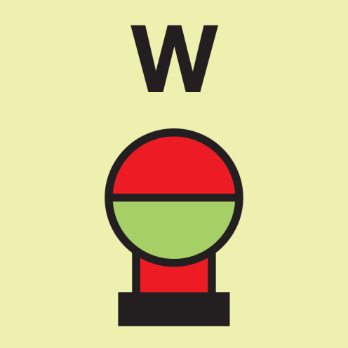 IMO Sign fixed Water extinguishing bottle in protected area