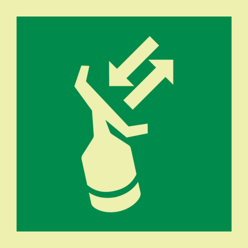 Fotoluminescerende sticker met IMO pictogram Radar transponder