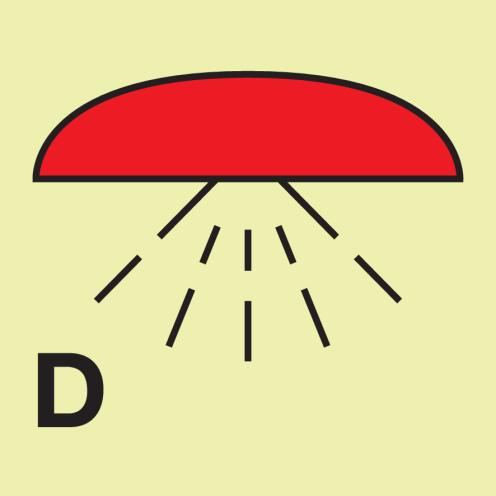 IMO Sign Space protected by drenching system