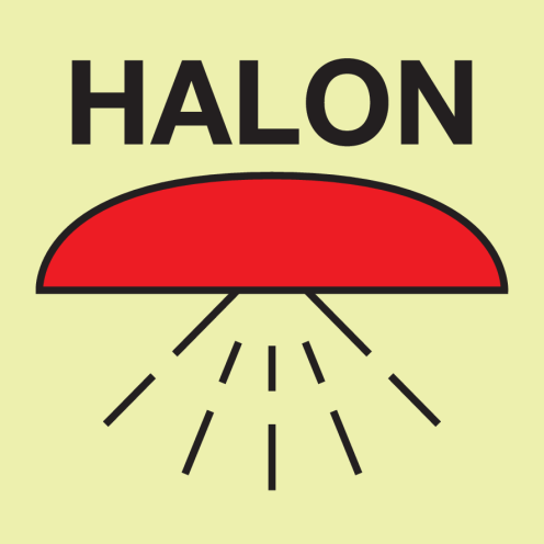 IMO Sign Space Protected by Halon 1301