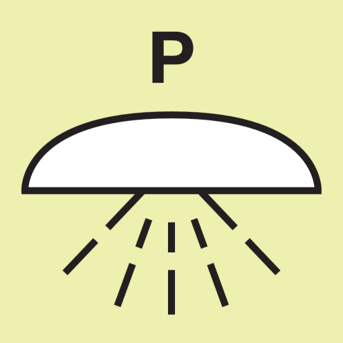 IMO Sign Space protected by powder extinguishing system