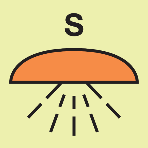 IMO Sign Space protected by sprinkler system