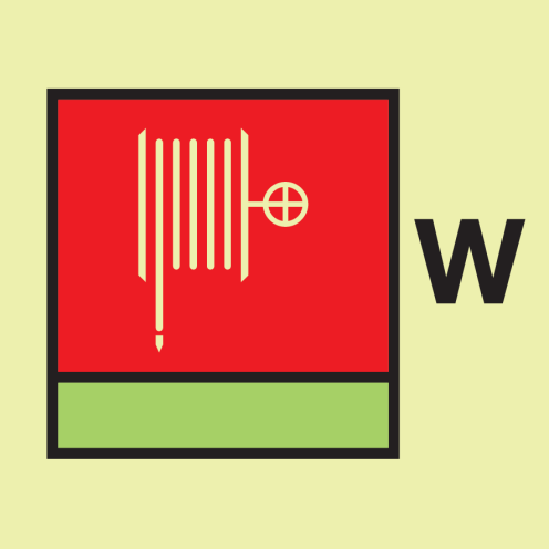 IMO Sign Water Fire Hose and Nozzle