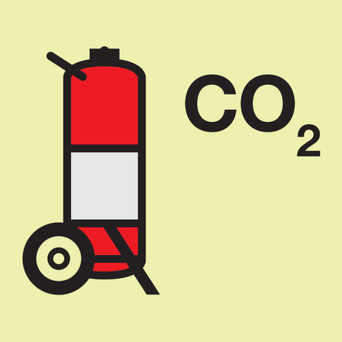 IMO Sign Wheeled Co2 Fire Extinguisher