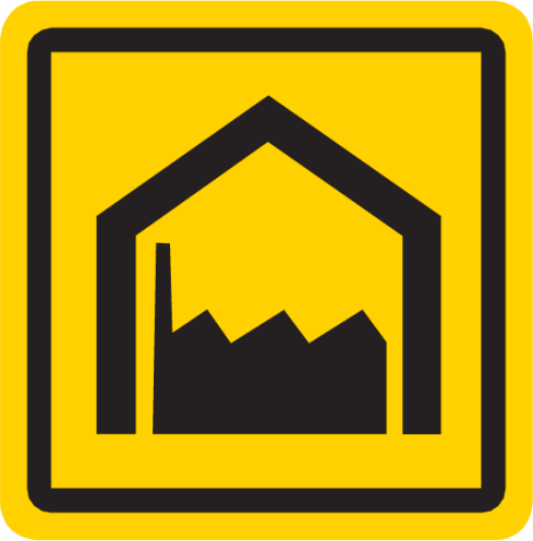 Signalering Industriebord reflecterend geel klasse 1