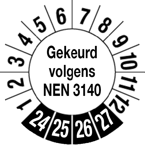 Keuringssticker "NEN 3140"