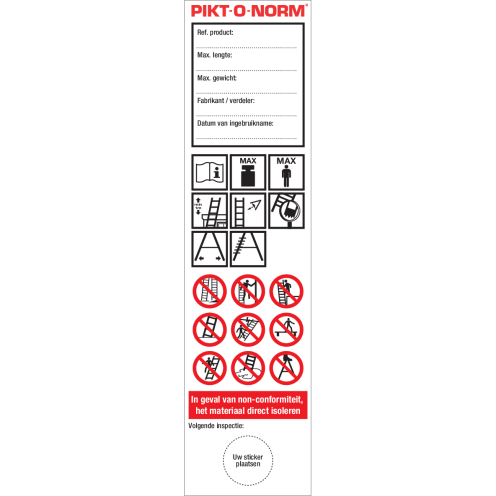 Controle - Keuring Sticker voor ladders